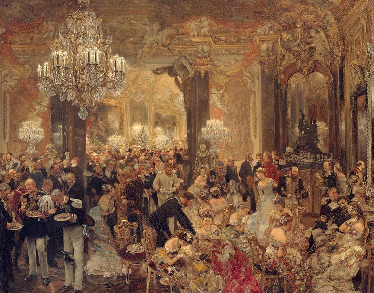Adolph von Menzel The Dinner at the Ball oil painting image